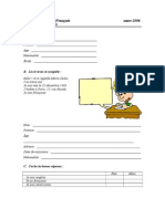 Fiche de Travail de Français - Mars 2006 - 1