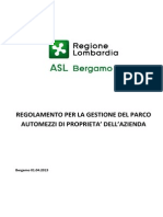 Approvazione Regolamento Automezzi ASL - REGOLAMENTO