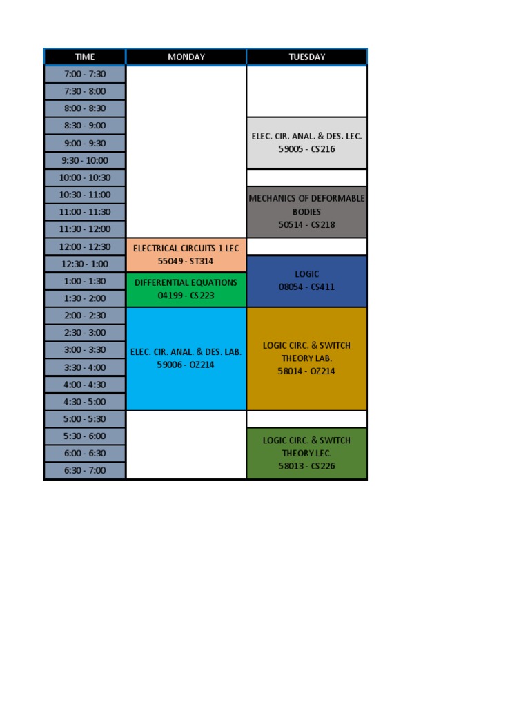 Schedule | PDF | Computers | Technology & Engineering