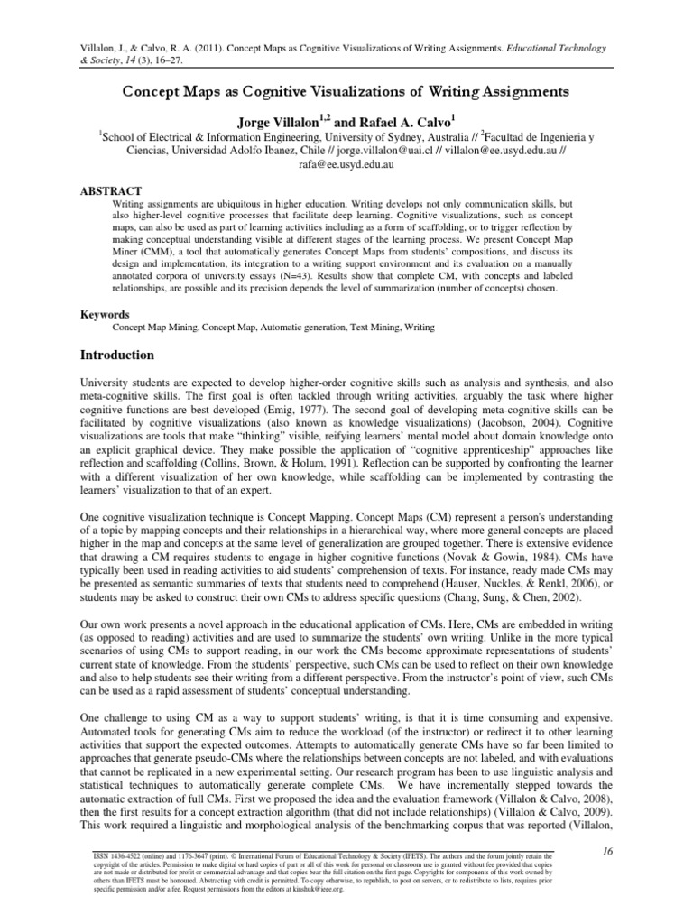 Concept Maps As Cognitive Visualizations of Writing Assignments | PDF