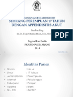 Laporan Kasus Appendisitis Akut Pada Perempuan 17 Tahun