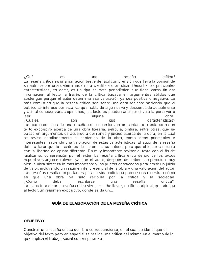 La Reseña Crítica y Ejemplo | Crítica | Autor