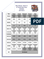 2014 Daily Class Schedule
