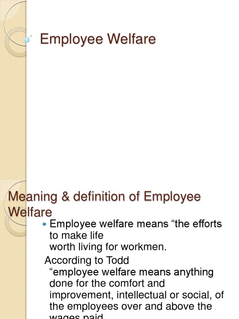 Understanding Employee Welfare Concepts | PDF | Welfare | Employment