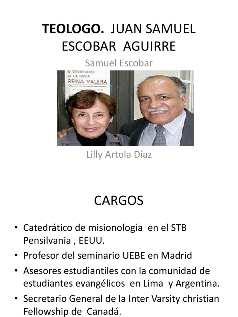 Samuel Escobar: Teología y Misión | PDF | Cristo (título) | Evangelios