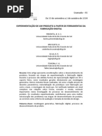 Experimentação de um Produto a partir de ferramentas da fabricação digital