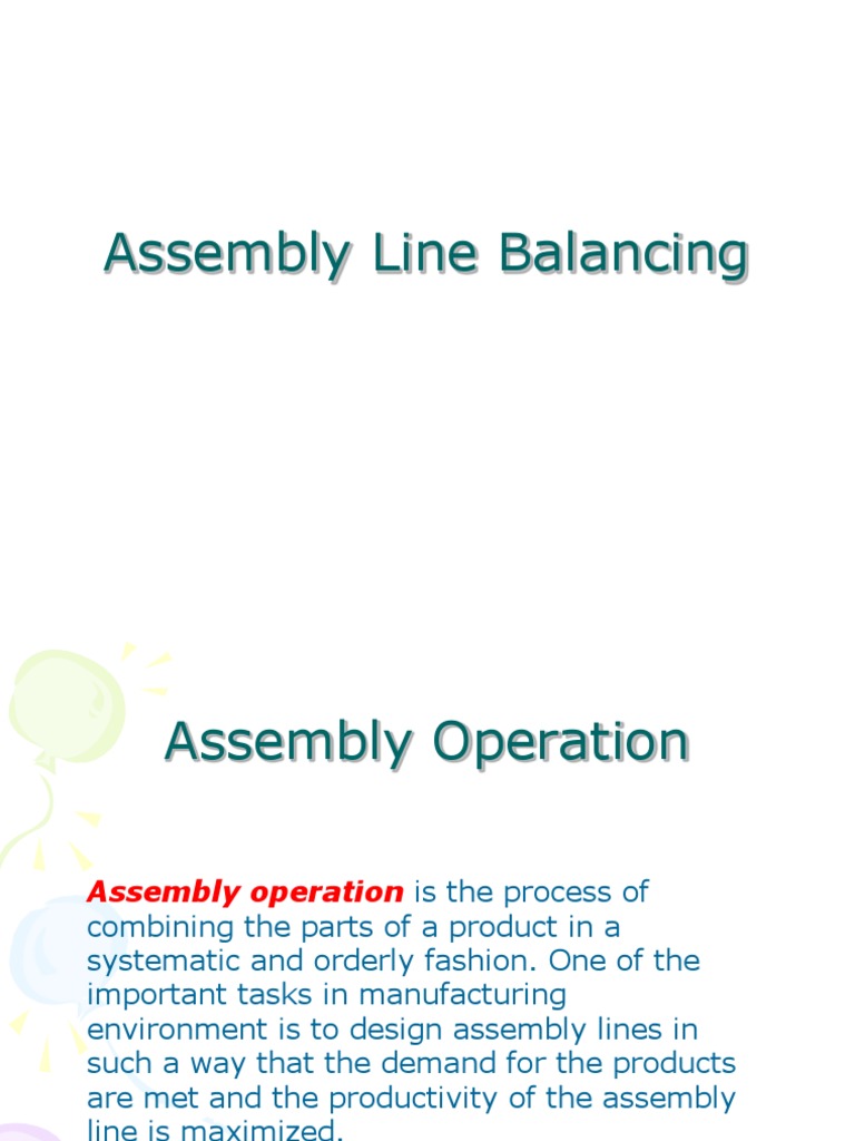 Assembly Line Balancing PDF Business
