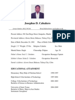 Josephus D. Cabañero: Educational Attainment