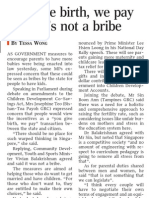 Pro-Baby Measures Pass Into Law, 22 Oct 2008, Straits Times