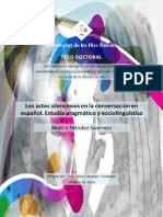 Tesis Doctoral Sobre El Silencio en La Conversación (Estudio Pragmático y Sociolingüístico)