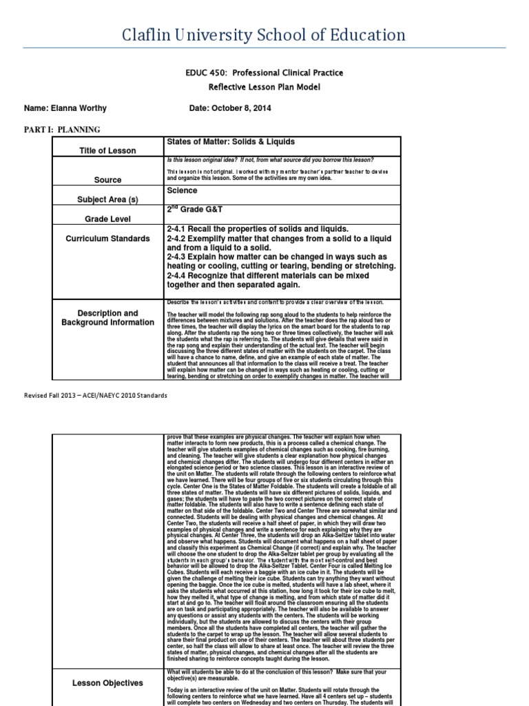Reflective Lesson Plan-Science | PDF | Lesson Plan | Teachers