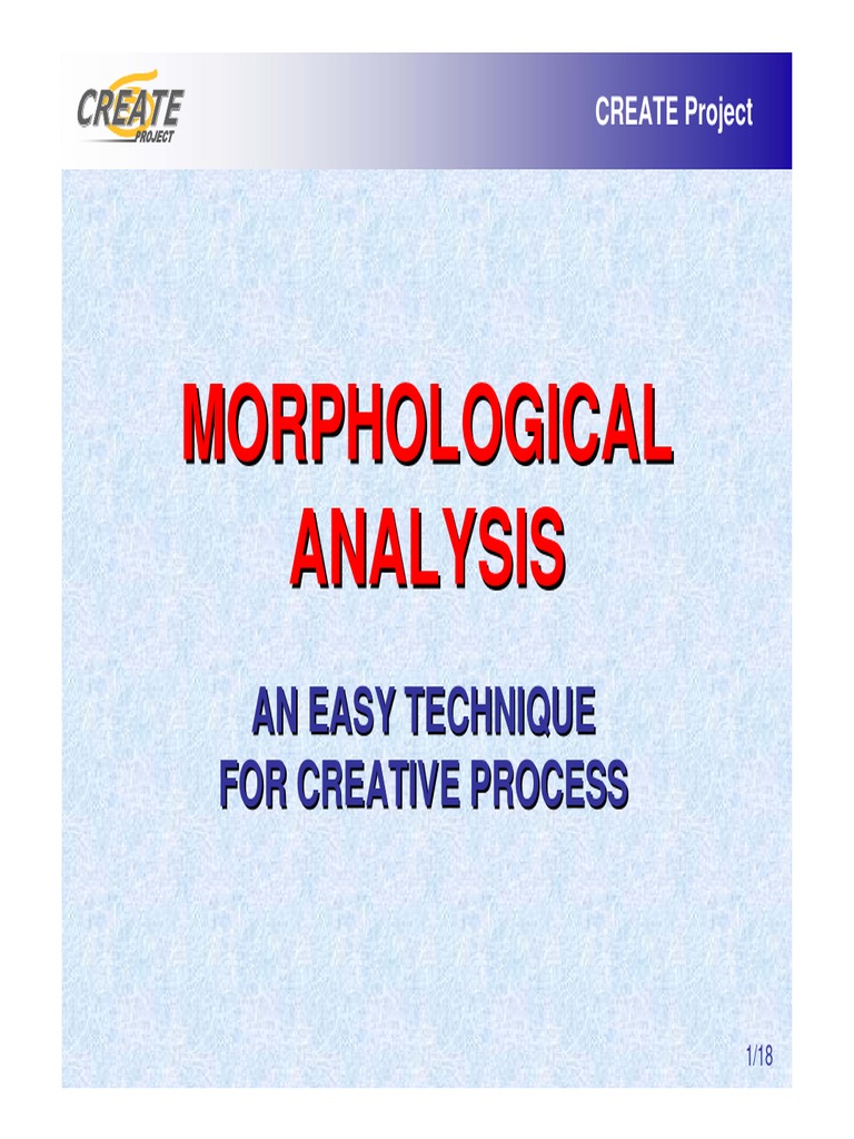 Morphological Analysis Pdf Odor Creativity
