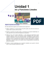 Ecuaciones Lineales y Funciones Lineales