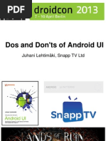 Dos and Dont's For Portable Android User Interfaces