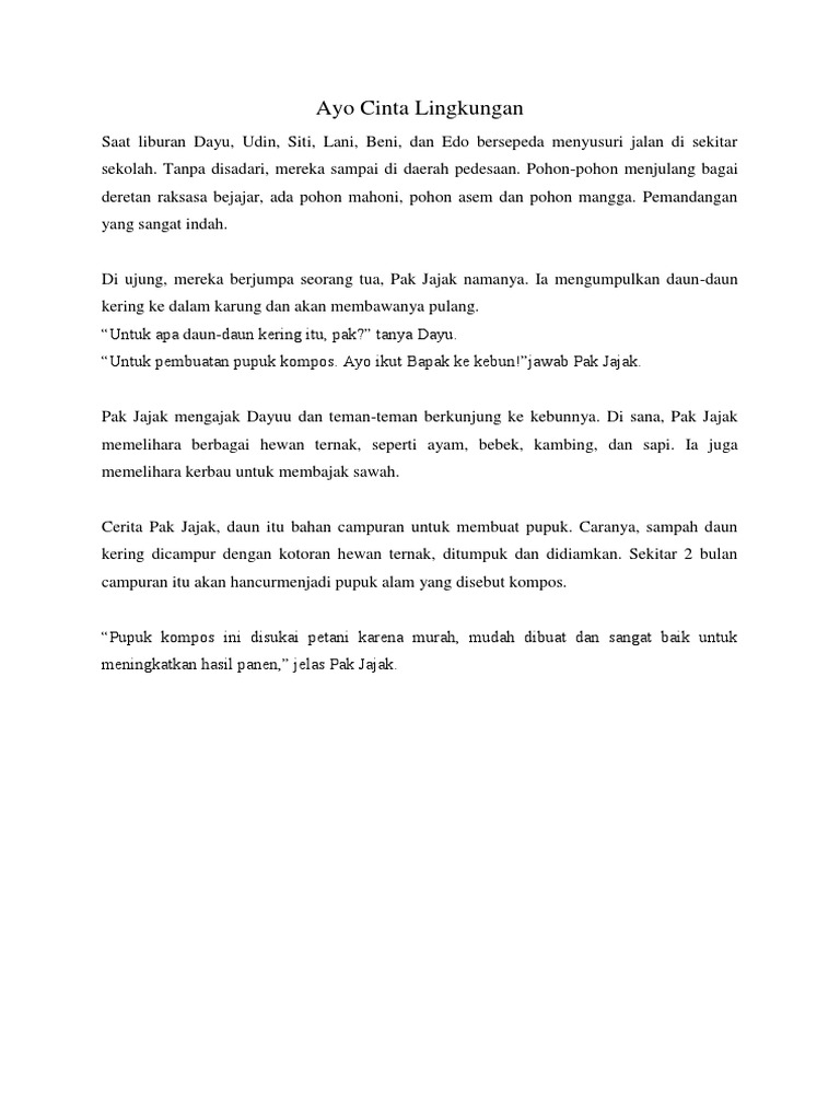 Ayo Cinta Lingkungan Pdf