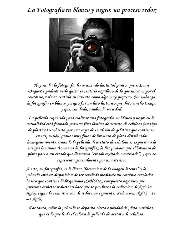 La Fotografa en Blanco y Negro | PDF | Redox | Fotografía aérea