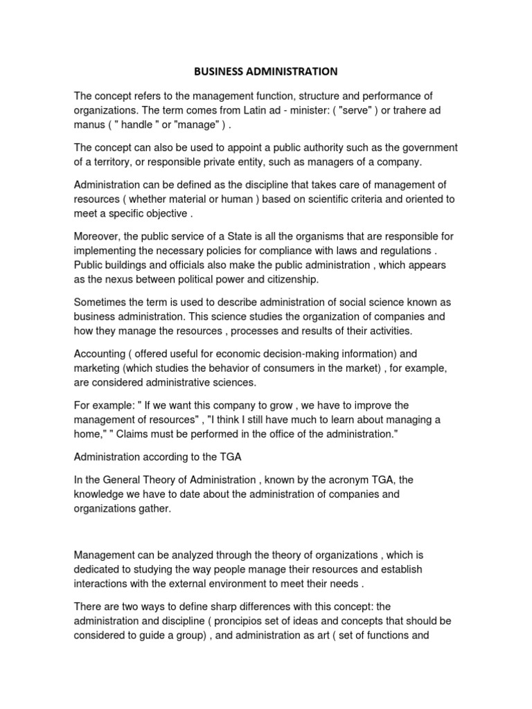 Business Administration | PDF | Self-Improvement