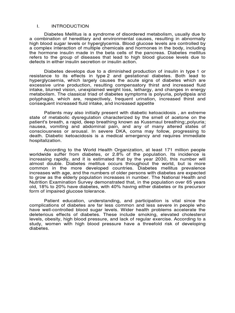 Case StudyDiabetes Mellitus PDF Hyperglycemia Diabetes Mellitus