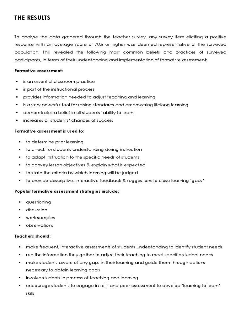 Key Insights on Formative Assessment Practices | PDF