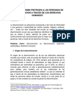 ¿ Que Organismo Protegen A Las Personas de Discriminación A Traves de Los Derechos Humanos?