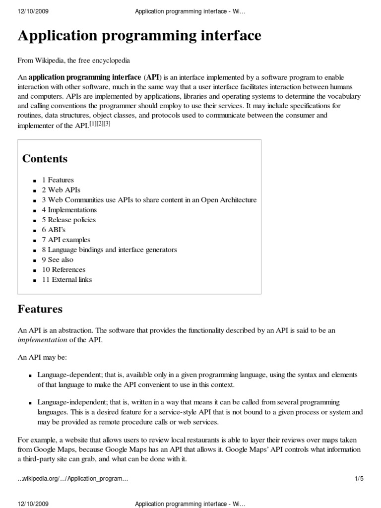 application programming interface - wikipedia, the free encyclopedia ...