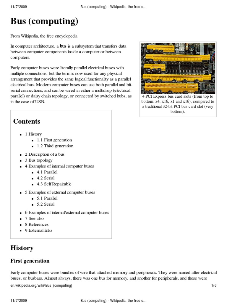 Bus Wikipedia, The Free Encyclopedia PDF Computer Architecture Digital