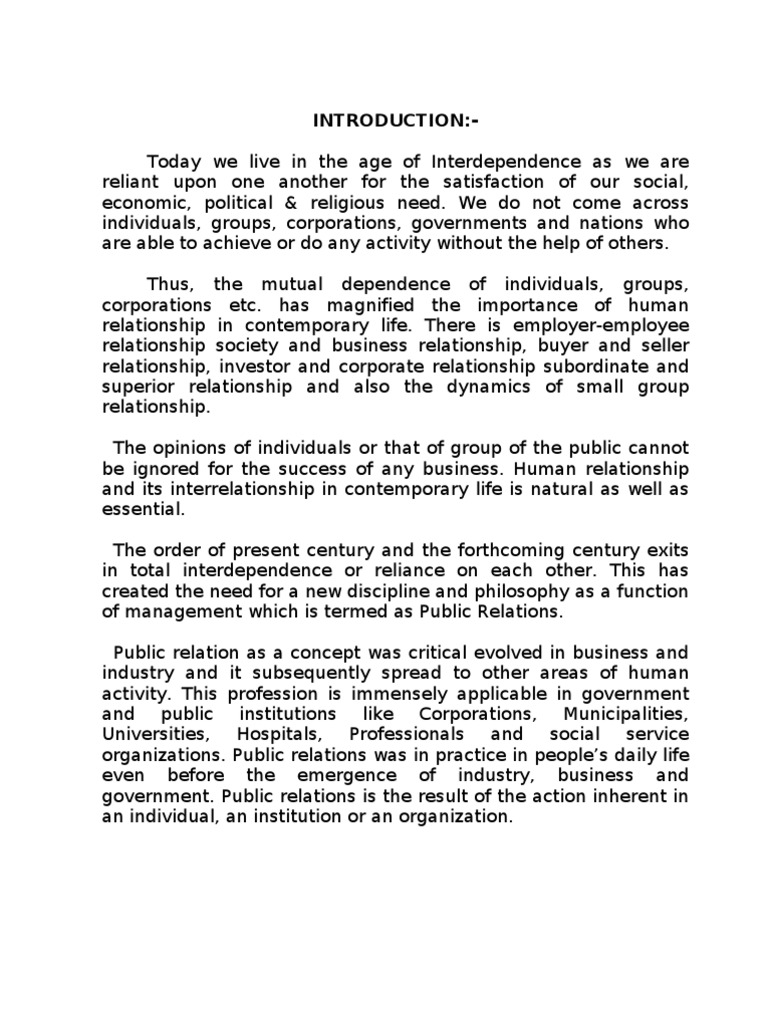 Public Relationship Management Jeevan Public Relations Goal - 