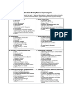 ISCoS ASIA Meeting Abstract Topic Categories