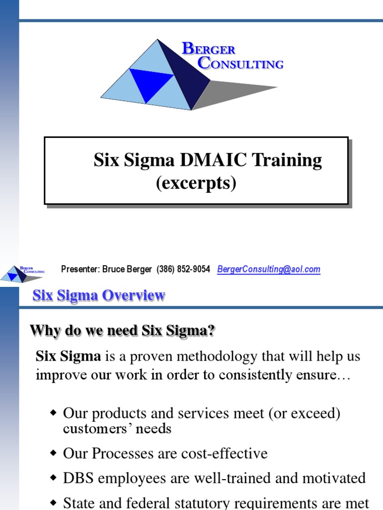 Six Sigma DMAIC Training Guide | PDF | Consensus Decision Making ...
