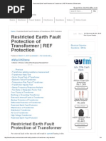 Restricted Earth Fault Protection of Transformer - REF Protection