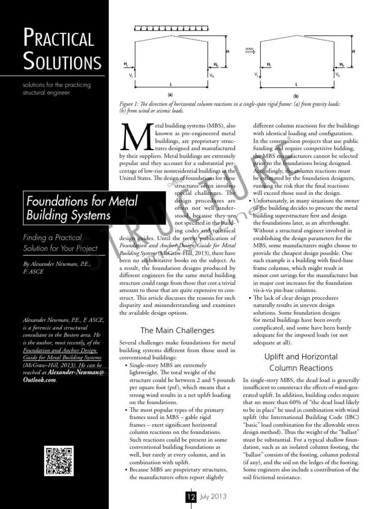 Foundations For Metal Building Systems PDF | PDF | Deep Foundation ...