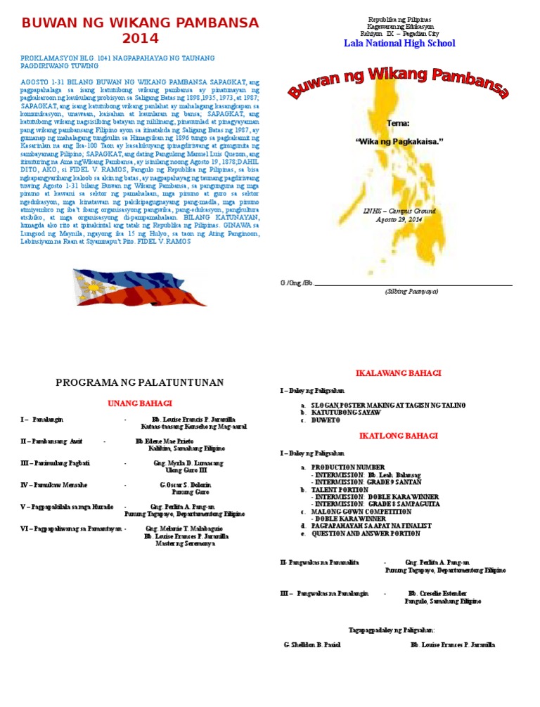 Buwan NG Wika Program | PDF