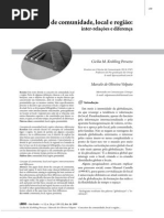 Conceitos de comunidade, local e região
