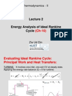 Energy Analysis of Ideal Rankine Cycle: Thermodynamics - II