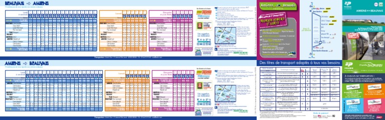 Fiche Horaires Bus Ligne 30 Beauvais Amiens 2014  Infrastructure de
