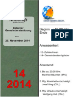 Eslarner Gemeinderatssitungen - Mitschrift v. 25.11.2014