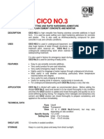 Cico No.3: Quick Setting and Rapid Hardening Admixture For Plain Cement Concrete and Mortar
