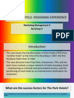 The Park Hotels: Designing Experience: Marketing Management II by Group V