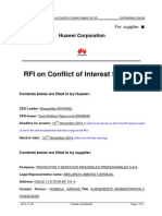 RFI On Conflict of Interest Supplier