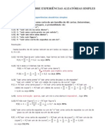 Mat. 9º Ano - EXERCÍCIOS SOBRE EXPERIÊNCIAS ALEATÓRIAS SIMPLES