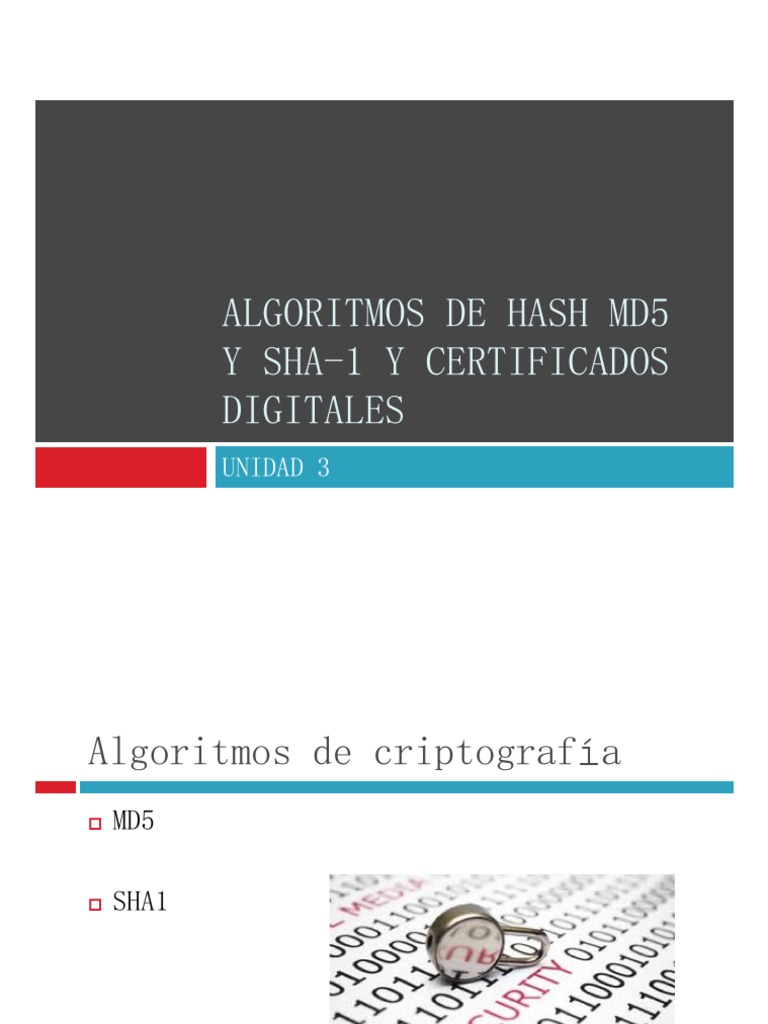 Algoritmos De Hash Md5 Algoritmos De Hash Md5 Y Sha-1 Y Certificados ...