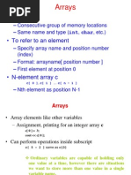 Arrays: - Array