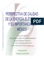 Perspectiva de Calidad de La Energia Electrica y Su Importancia en Mexico