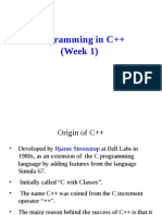 Programming in C++ (Week 1)