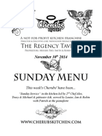 Sunday Menu: The Regency Tavern