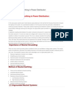 Types of Neutral Earthing in Power Distribution