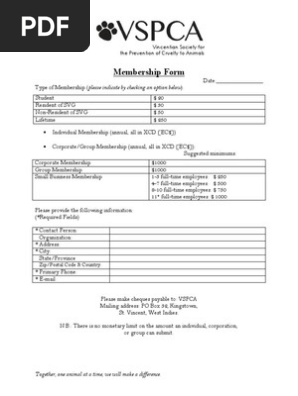 membership form