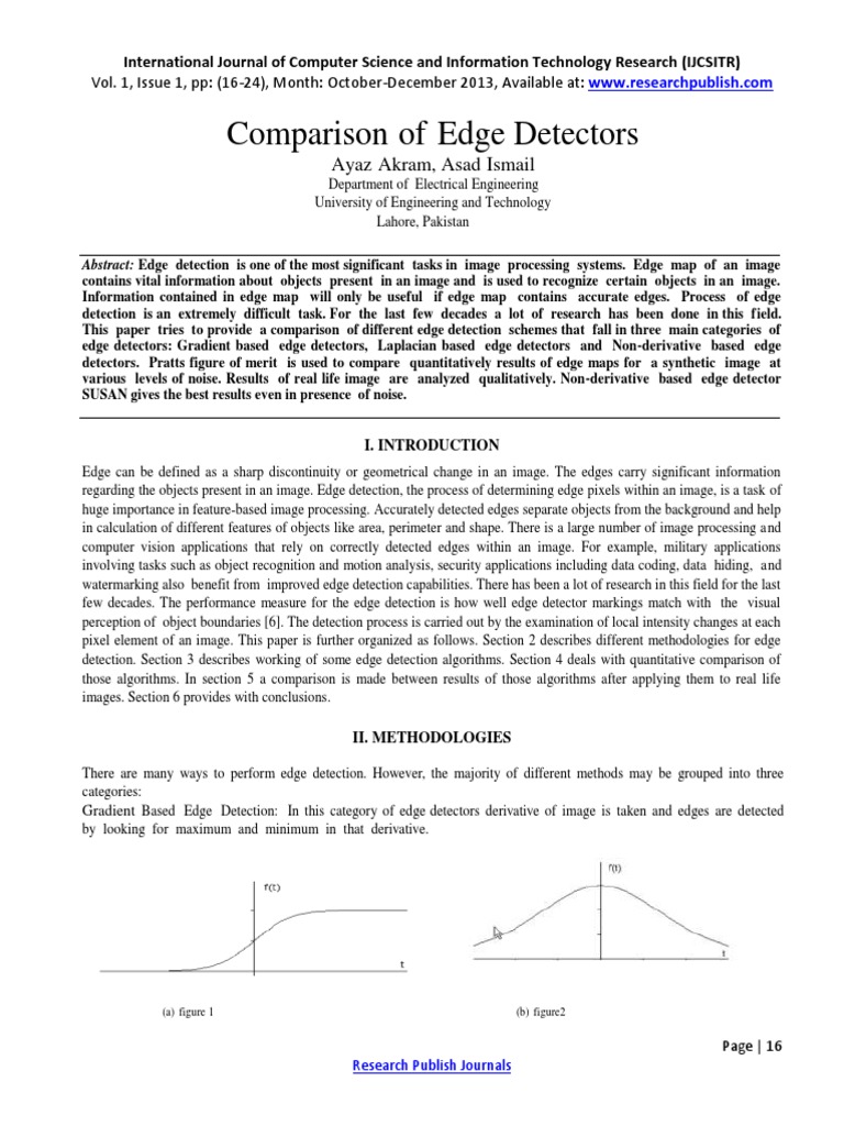 Edge Detection Techniques Comparison | PDF | Algorithms ...
