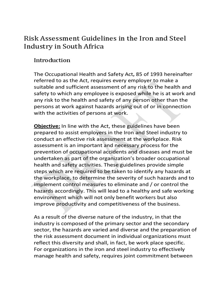 Risk Assessment Guidelines - 9cb0 | PDF | Occupational Safety And ...
