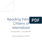 Reading Trend of Citizens of Islamabad